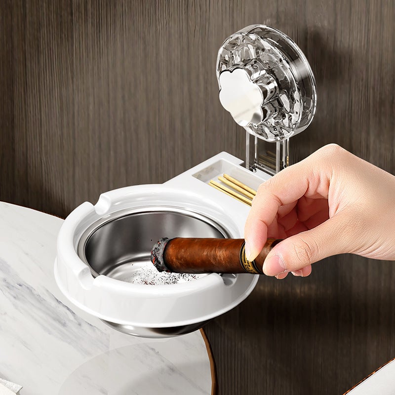 Creative Wall-Mounted Ashtray Household Toilet Bathroom Personalized Stainless Steel Ashtray Hole-Free Simple Ashtray - Image 2